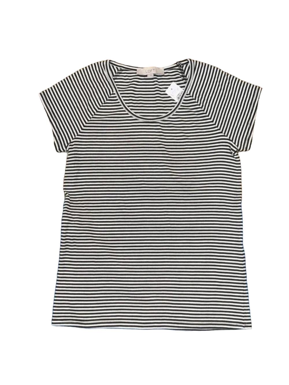 NWT - Loft Striped Ribbed Caper & White Raglan Tee